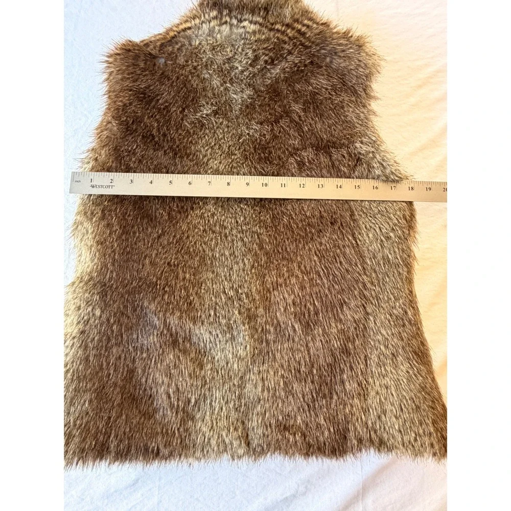Gap Kids Faux Fur Vest‎ XXL 14-16 Brown Pink Shaggy Zip Up Quilted HOL'07 303592